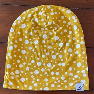 Adult Yellow Polka Dot Beanie